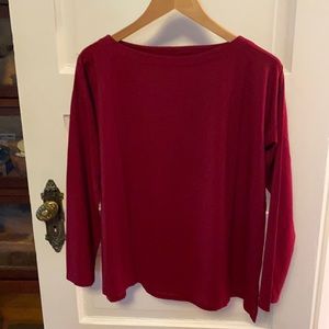 J Jill Luxe Supima boat-neck long-sleeve tee.